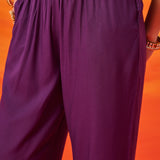 Kusum Purple Floral Printed Organza Suit Set with Dupatta