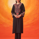 Ruh Black Embroidered Suit Set with Dupatta