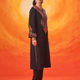 Ruh Black Embroidered Suit Set with Dupatta