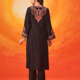 Ruh Black Embroidered Suit Set with Dupatta
