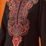 Ruh Black Embroidered Suit Set with Dupatta