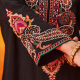 Ruh Black Embroidered Suit Set with Dupatta