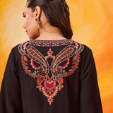 Ruh Black Embroidered Suit Set with Dupatta