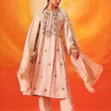 Vaara Ariza Ivory Embroidered A-line Suit Set with Dupatta