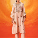 Vaara Ariza Ivory Embroidered A-line Suit Set with Dupatta