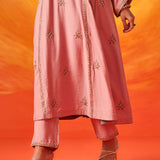 Vaara Ariza Rose Pink Embroidered A-line Suit Set with Dupatta