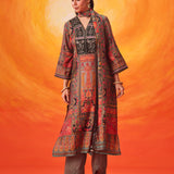 Aarzoo Grey Printed Suit Set with Dupatta