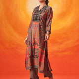 Aarzoo Grey Printed Suit Set with Dupatta