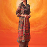 Aarzoo Grey Printed Suit Set with Dupatta