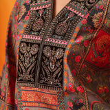 Aarzoo Grey Printed Suit Set with Dupatta