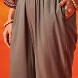 Aarzoo Grey Printed Suit Set with Dupatta