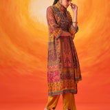 Aarzoo Mustard Printed Suit Set with Dupatta