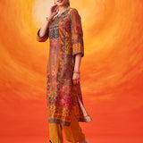 Aarzoo Mustard Printed Suit Set with Dupatta