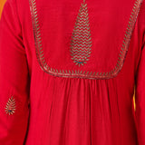 Raunaq Red Zari-Embroidered Suit Set with Dupatta