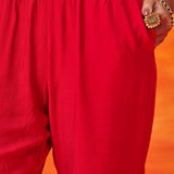 Raunaq Red Zari-Embroidered Suit Set with Dupatta