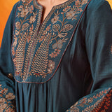 Raunaq Teal Zari-Embroidered Suit Set with Dupatta