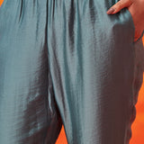 Anouk Blue Embroidered Straight Kurta Set