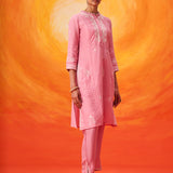 Anouk Pink Embroidered Straight Kurta Set