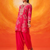 Sanaz Fuchsia Printed Shantoon Co-ord Set