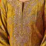 Sanaz Green Printed Shantooon Co-ord Set