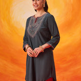 Zia Green zari Embroidered Tunic