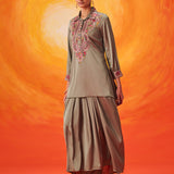 Briar Sage Green Satin Embroidered Co-ord Set