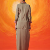 Briar Sage Green Satin Embroidered Co-ord Set