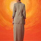 Briar Sage Green Satin Embroidered Co-ord Set