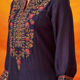 Alya Navy Embroidered Suit Set with Dupatta