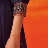 Alya Navy Embroidered Suit Set with Dupatta