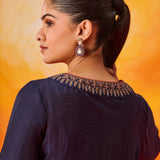 Alya Navy Embroidered Suit Set with Dupatta