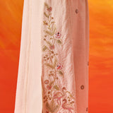 Aaradhya Ivory Embroidered Linen Suit Set with Dupatta