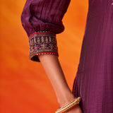 Alya Purple Embroidered Suit Set with Dupatta