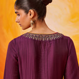 Alya Purple Embroidered Suit Set with Dupatta