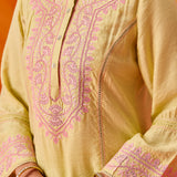 Kora Green Cotton Blend Embroidered Suit Set with Dupatta