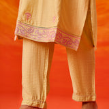 Kora Green Cotton Blend Embroidered Suit Set with Dupatta