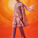 Aanchal Lavender Embroidered Muslin Suit Set with Dupatta