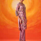 Aanchal Lavender Embroidered Muslin Suit Set with Dupatta