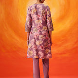 Aanchal Lavender Embroidered Muslin Suit Set with Dupatta