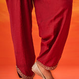 Vaara Kalini Maroon Embroidered Suit Set with Dupatta