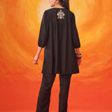 Amaryllis Black Embroidered A-line Co-ord Set
