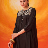 Amaryllis Black Embroidered A-line Co-ord Set