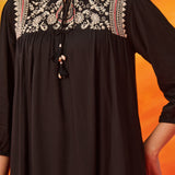 Amaryllis Black Embroidered A-line Co-ord Set