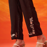 Amaryllis Black Embroidered A-line Co-ord Set