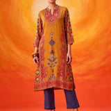 Sahira Mustard Printed Shantoon Kurta