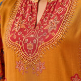 Sahira Mustard Printed Shantoon Kurta