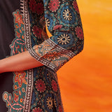 Sahira Black Printed Shantoon Kurta