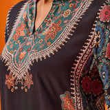 Sahira Black Printed Shantoon Kurta