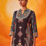 Sahira Black Printed Shantoon Kurta