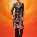 Sahira Black Printed Shantoon Kurta